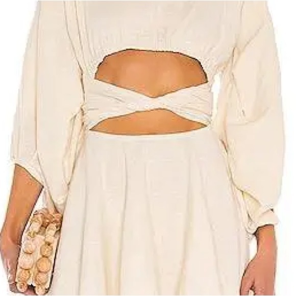 Just BEE Queen X Revolve Colette Dress in cream size S.NWOT - Picture 4 of 7